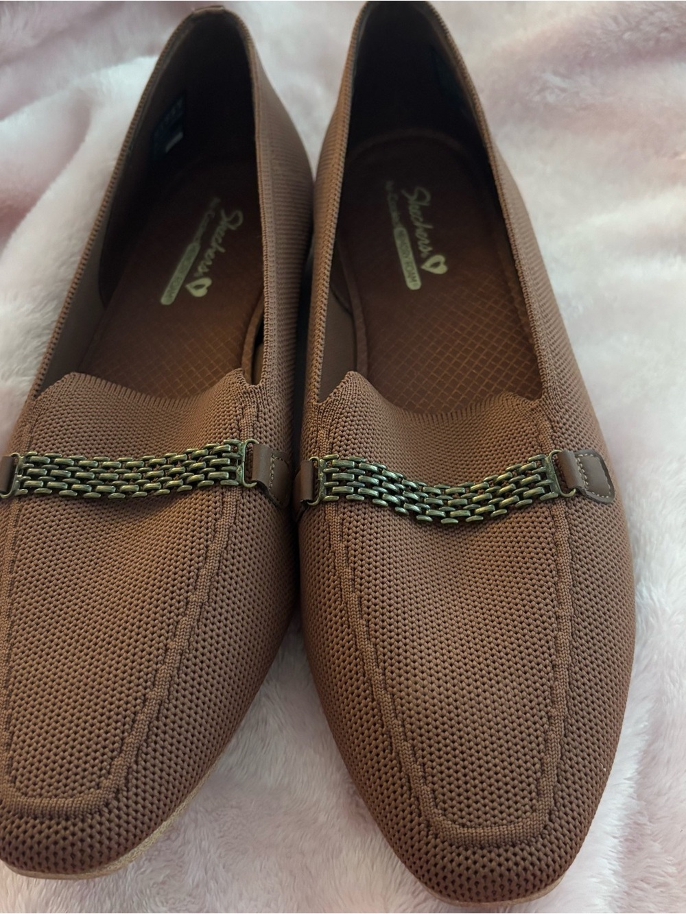 Skechers Air-Cooled Memory Foam Stretch Fit Knit Loafers Women’s 11 Cinnamon Bro